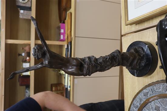 A bronze female nude, signed C. Ruben height 57cm